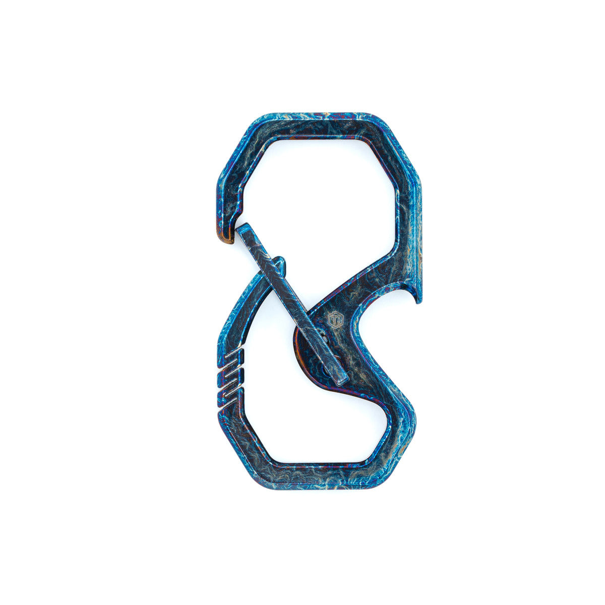 OMNI Link Flamed Blue carabiner with curved inner gate