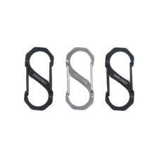 Three OMNI Link S-biners in black and silver