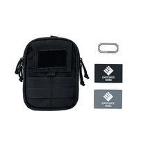 OMNI Cache pouch with titanium clip and two interchangeable logo patches