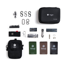 OMNI Field EDC Combo contents arranged beside the carrying case