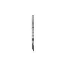 Side profile of the Raw Titanium VERTEX Talon showing the pry tip and grip grooves