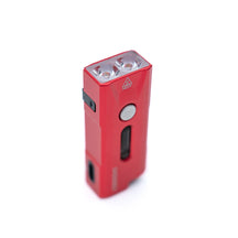 Red VERTEX Nova keychain light, angled view showing the dual LED head