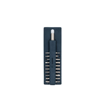 Nickel-plated double-ended bit set and adapter in the VERTEX Talon storage holder