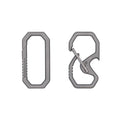 OMNI Link titanium carabiners in Raw Titanium, two designs